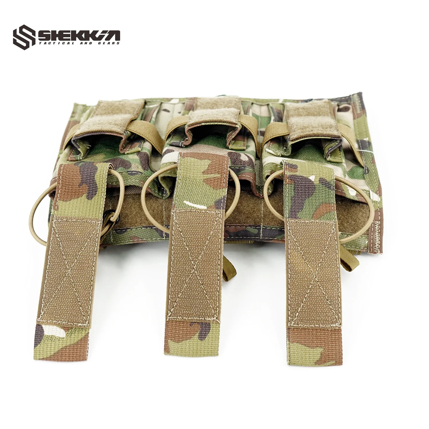 Paraclete ATX style Multicam Tiered Triple Rifle/Pistol Mag Pouch 6 Coloums Molle Straps - Image 3