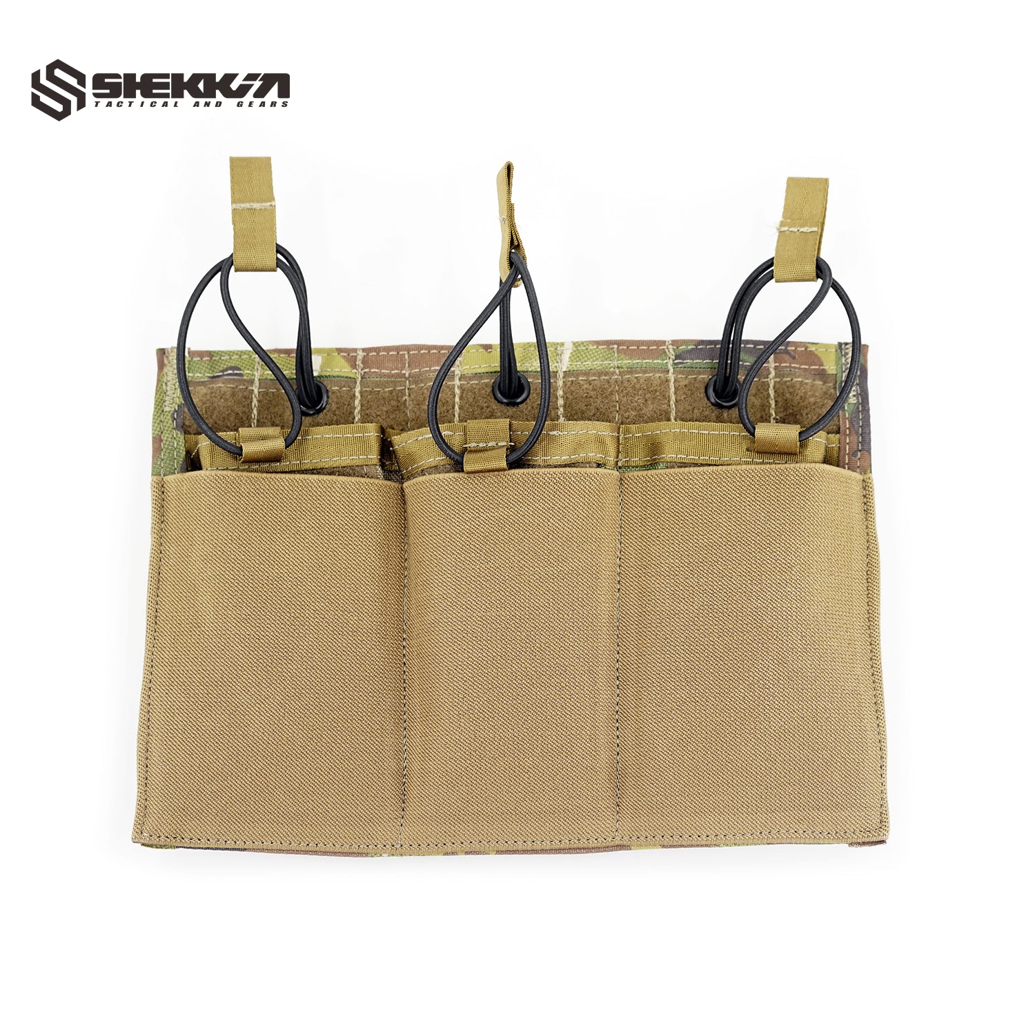 Multicam Paraclete Style Custom Elastic Triple M4 Mag Pouch