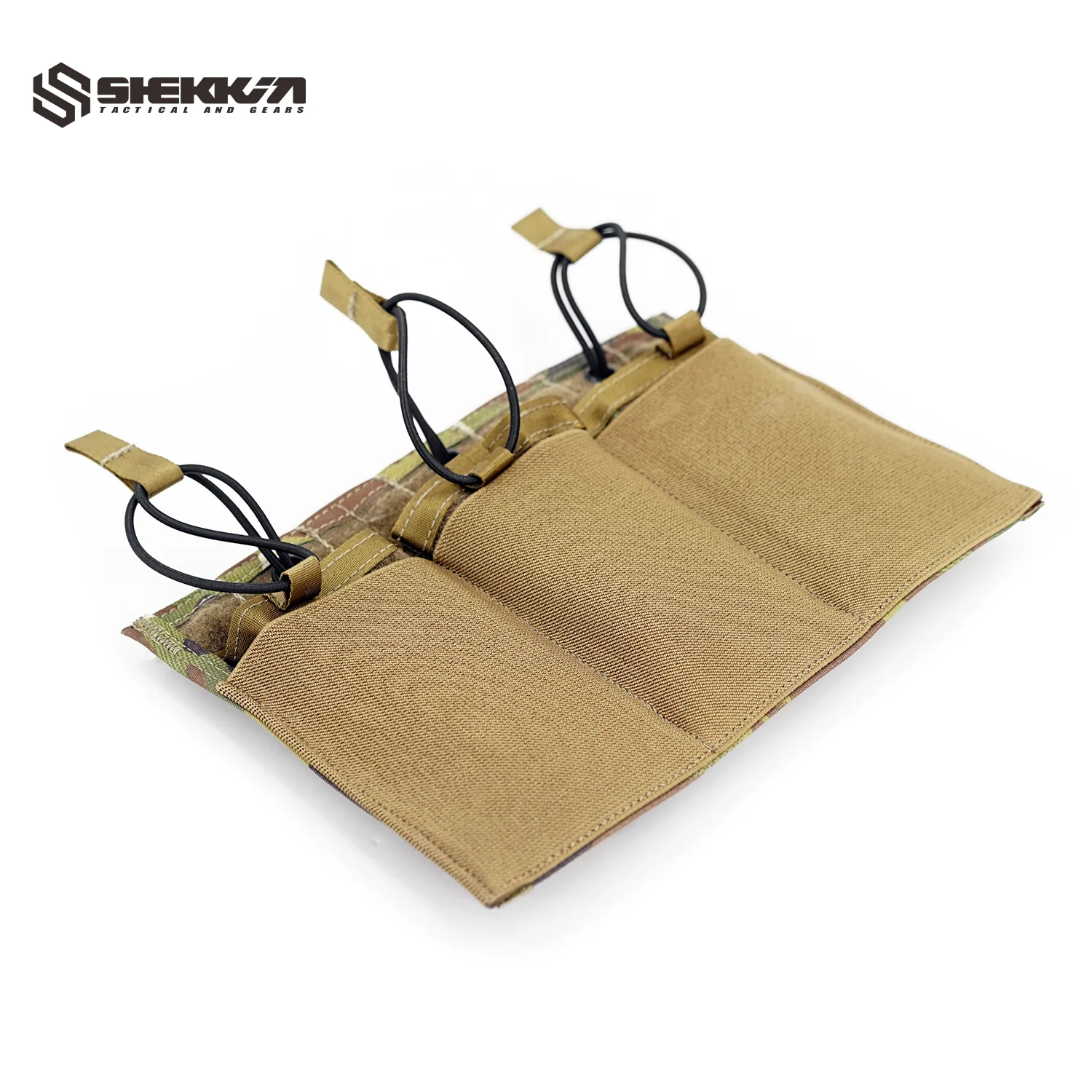 Multicam Paraclete Style Custom Elastic Triple M4 Mag Pouch - Image 2
