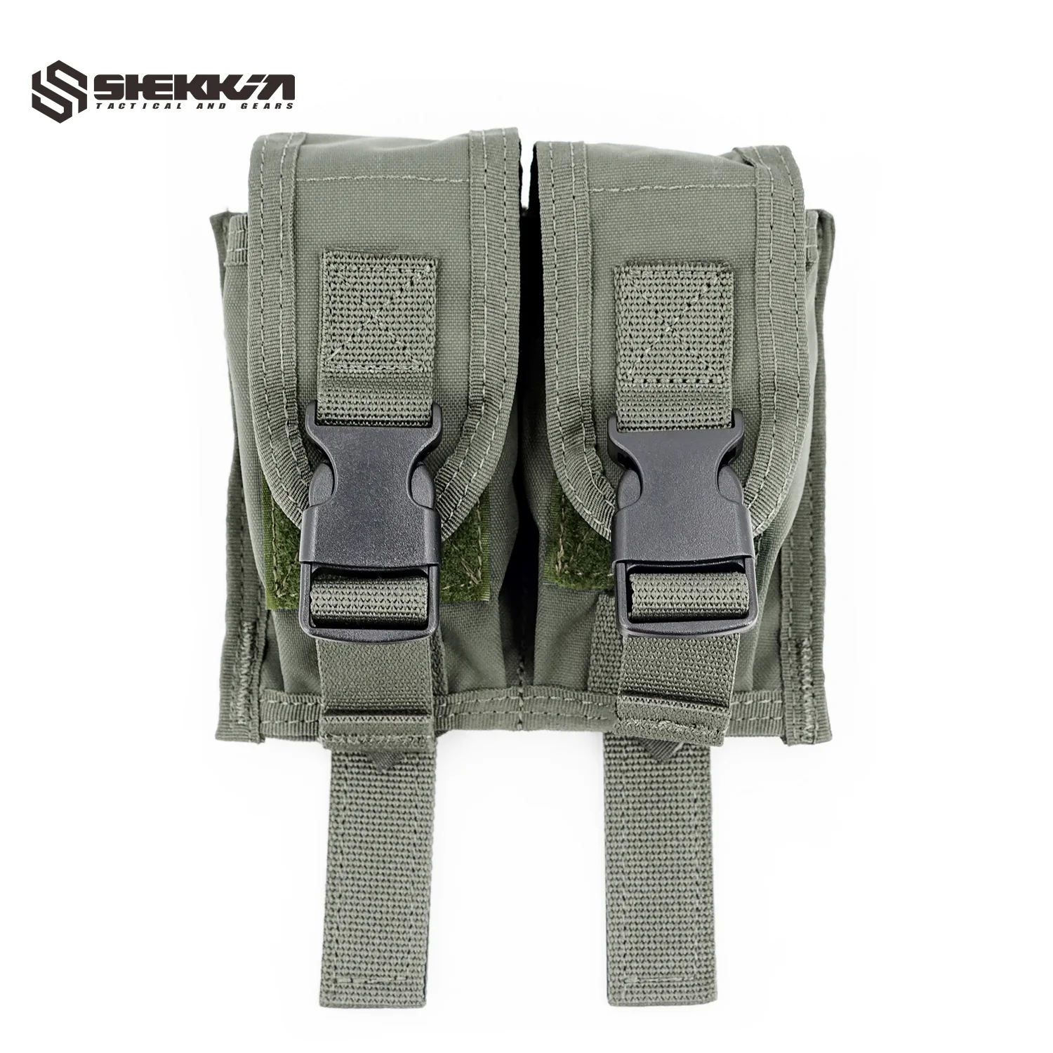 Pre MSA Paraclete style double smoke pouch with buckles
