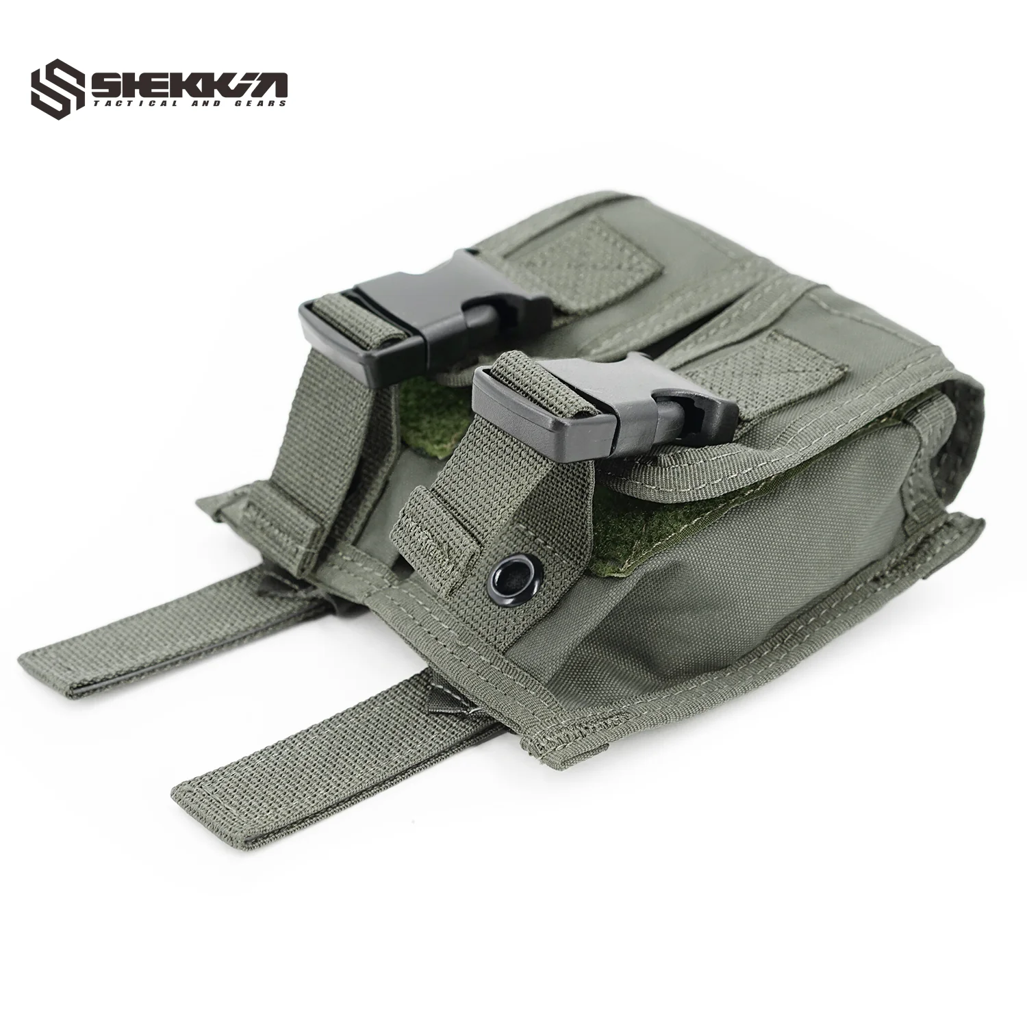 Pre MSA Paraclete style double smoke pouch with buckles - Image 2