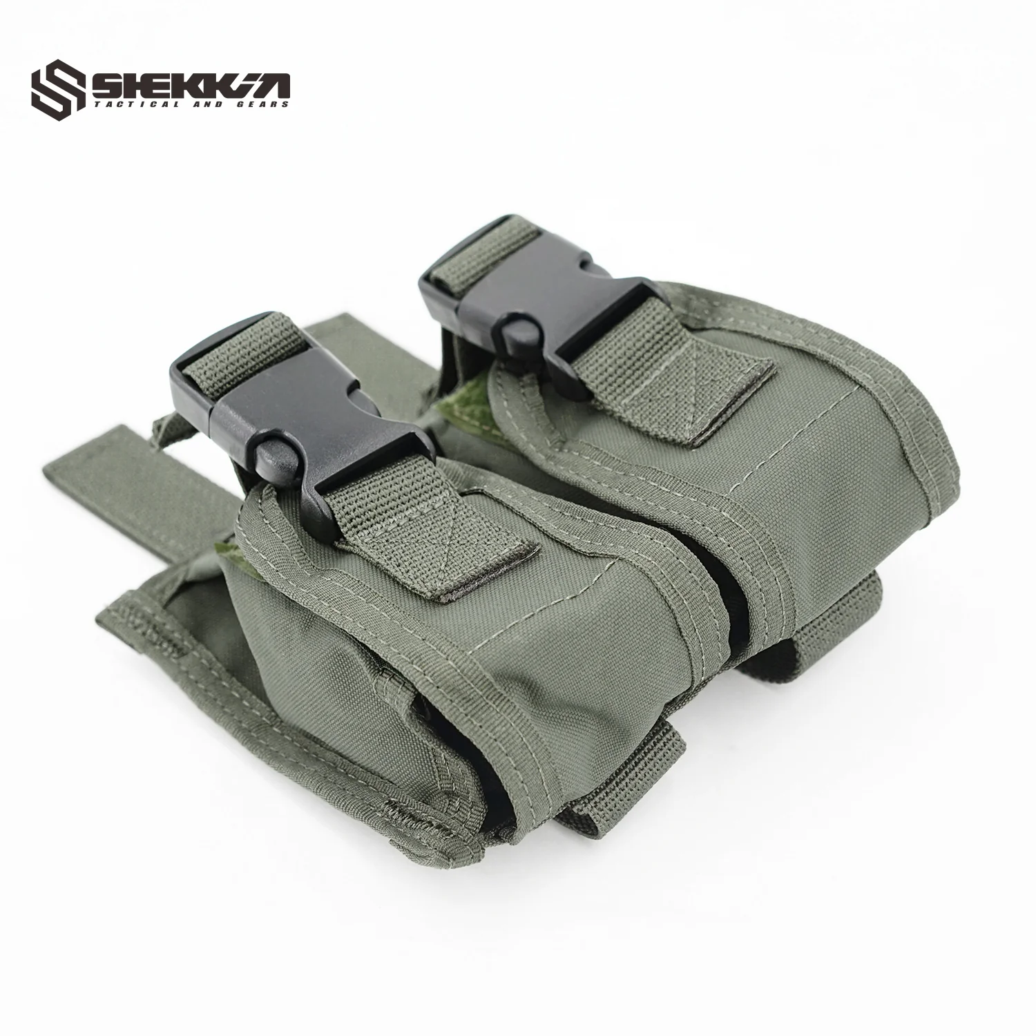 Pre MSA Paraclete style double smoke pouch with buckles - Image 3