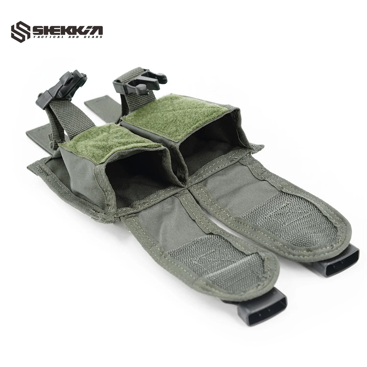 Pre MSA Paraclete style double smoke pouch with buckles - Image 4