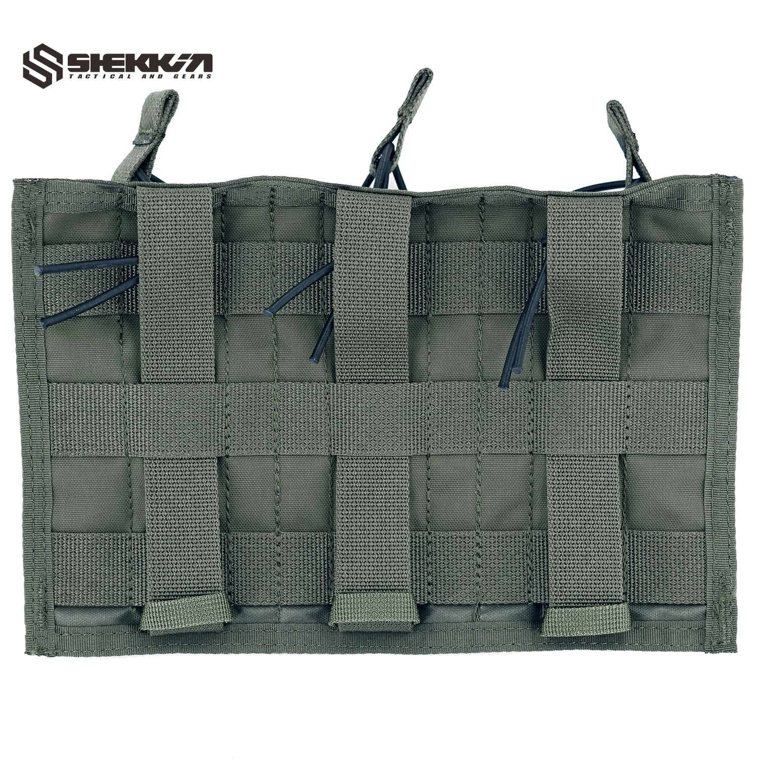 Pre MSA Paraclete style Smoke green triple M4 mag pouch open top - Image 2