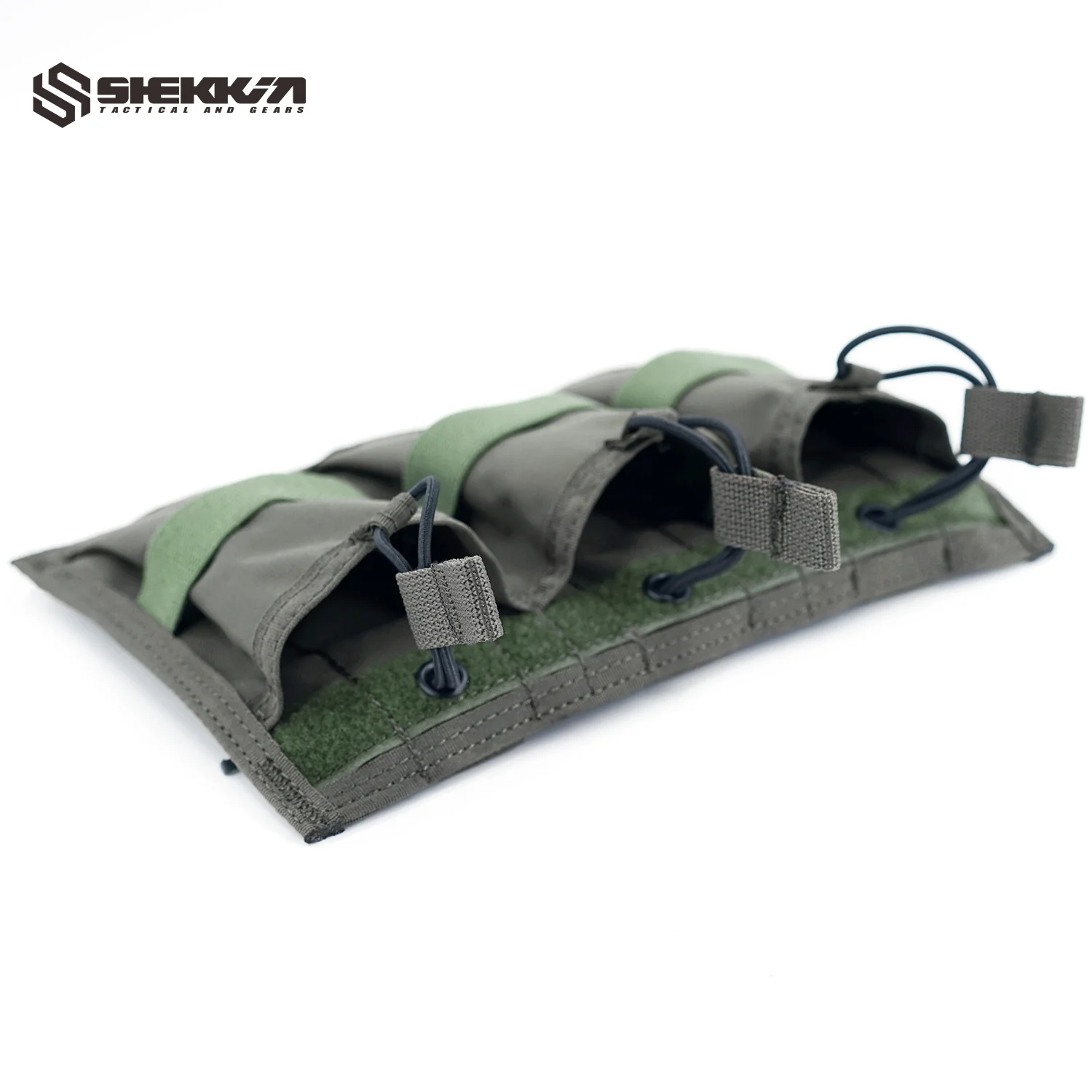 Pre MSA Paraclete style Smoke green triple M4 mag pouch open top - Image 3